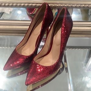 Red Sequin Heels